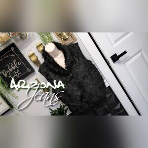 Arizona Jeans Black Faux Fur Vest LG-2XL